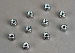TRX 1747 4mm AXLE NUTS SILVER