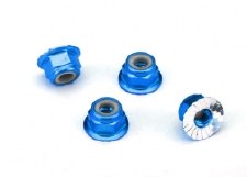 TRX 1747R 4mm AXLE NUTS BLUE