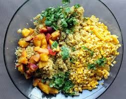 Grilled Corn, Peach &amp; Quinao