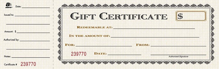 Paper Gift Certificate