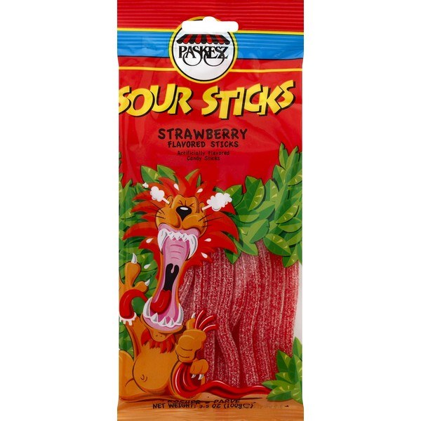 Paskez Sour Sticks Strawberry