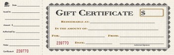 Paper Gift Certificate