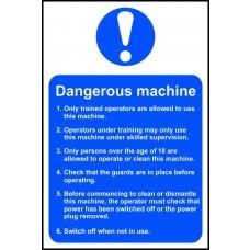 0108 DANGEROUS MACHINE CODE OF SAFETY X 1