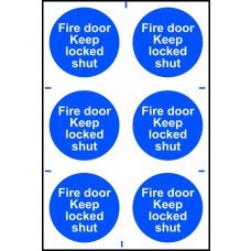 0153 FIRE DOOR KEEP LOCKED SHUT X 6