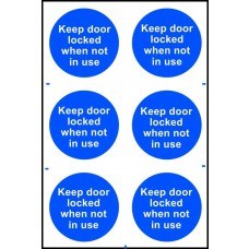 0264 KEEP DOOR LOCKED WHEN NOT IN USE X 6
