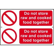 0651 DO NOT STORE RAW AND COOKED FOOD TOGETHER X 2