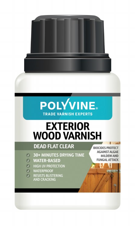 POLYVINE EXTERIOR WOOD VARNISH DEAD FLAT CLEAR 100ML