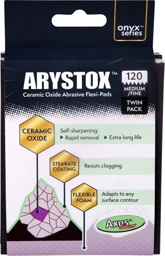 AXUS ARYSTOX SELF SHARPENING CERAMIC OXIDE P120 FLEXI PAD TWIN PACK