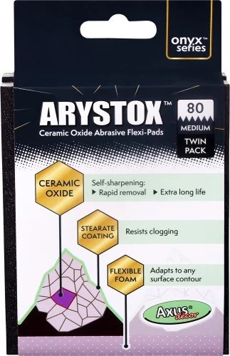 AXUS ARYSTOX SELF SHARPENING CERAMIC OXIDE P80 FLEXI PAD TWIN PACK