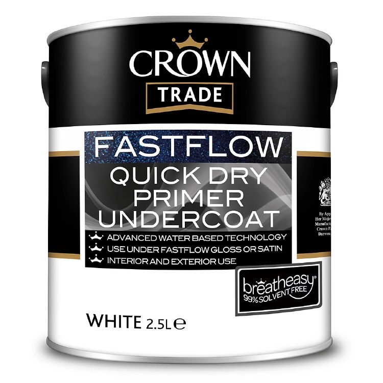 CROWN FASTFLOW QUICK DRY PRIMER UNDERCOAT 2.5L CHARCOAL GREY