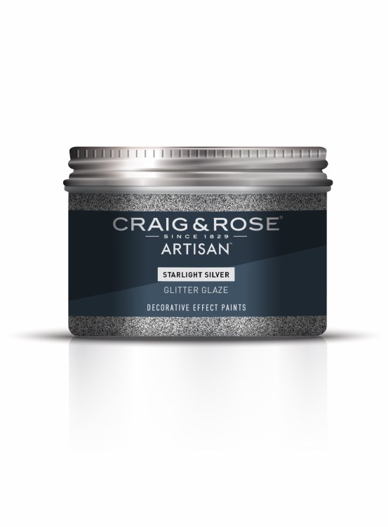 CRAIG & ROSE ARTISAN GLITTER GLAZE STARLIGHT SILVER 300ML