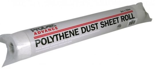 PRODEC POLYTHENE DUST SHEET ROLL 2M X 50M