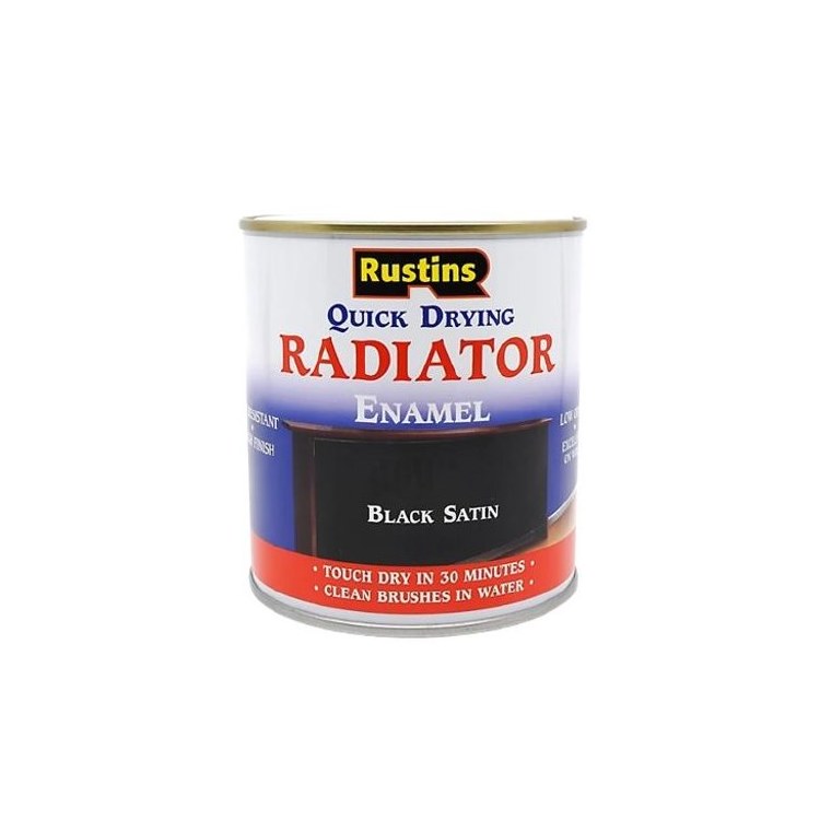RADIATOR ENAMEL 250ML SATIN BLACK QUICK DRYING