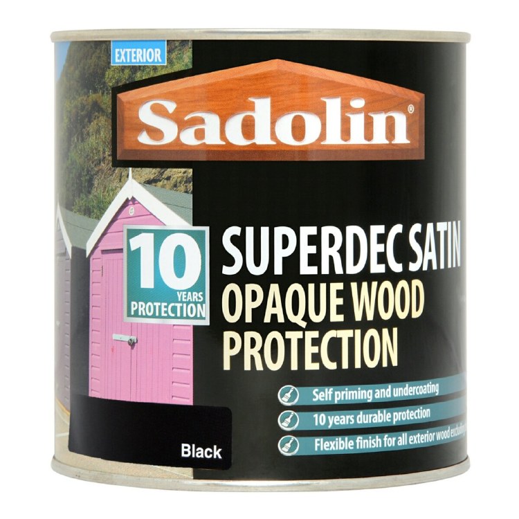 SADOLIN SUPERDEC OPAQUE WOOD PROTECTION 1L BLACK SATIN