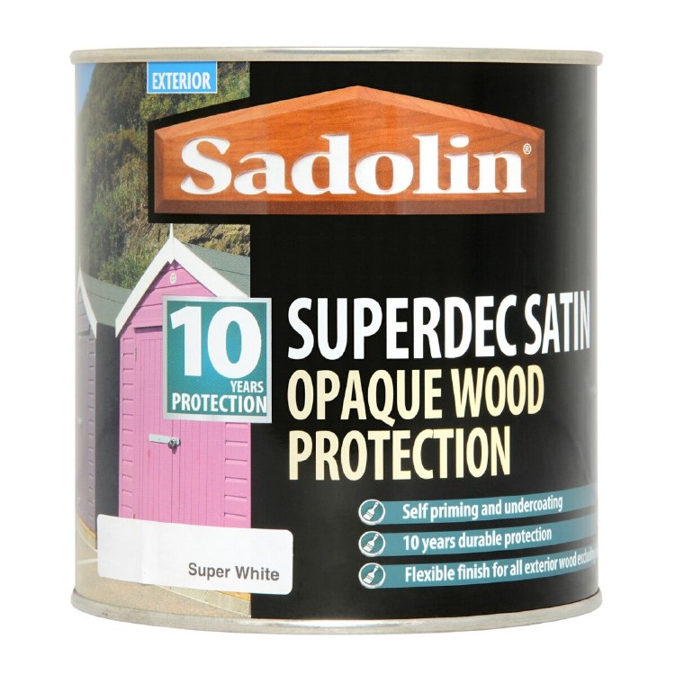 SADOLIN SUPERDEC OPAQUE WOOD PROTECTION 1L WHITE SATIN