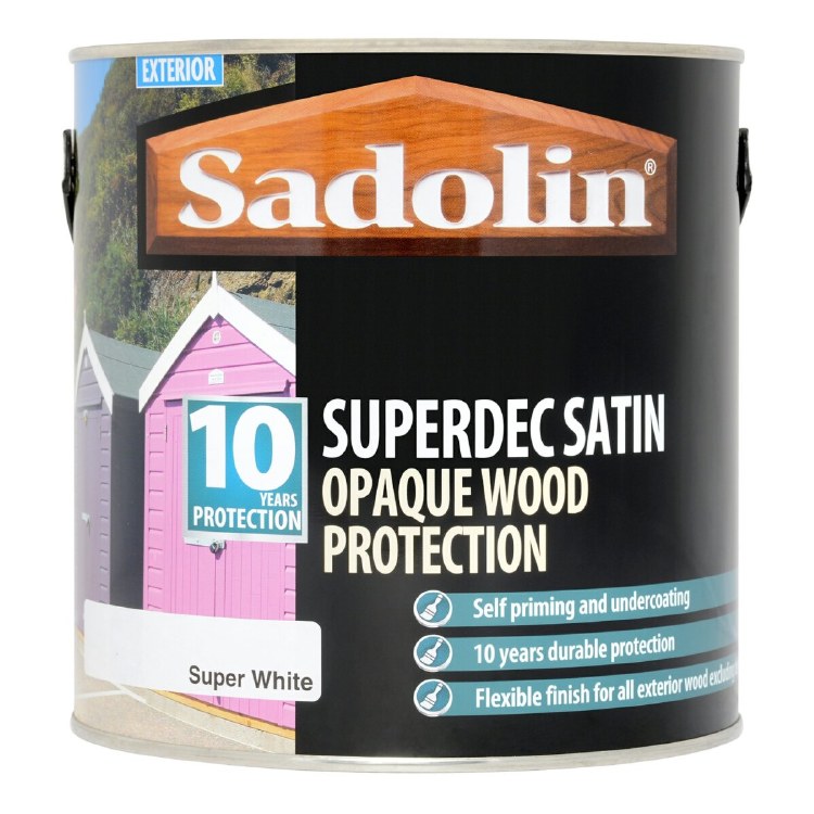 SADOLIN SUPERDEC OPAQUE WOOD PROTECTION 2.5L WHITE SATIN