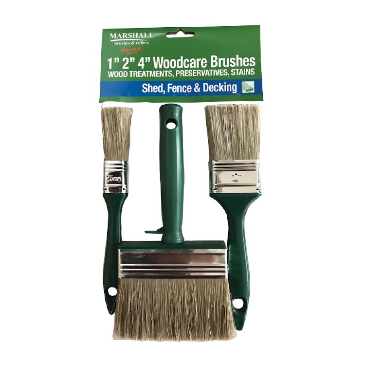 WOODCARE 1" 2" & 4" BRUSH SET