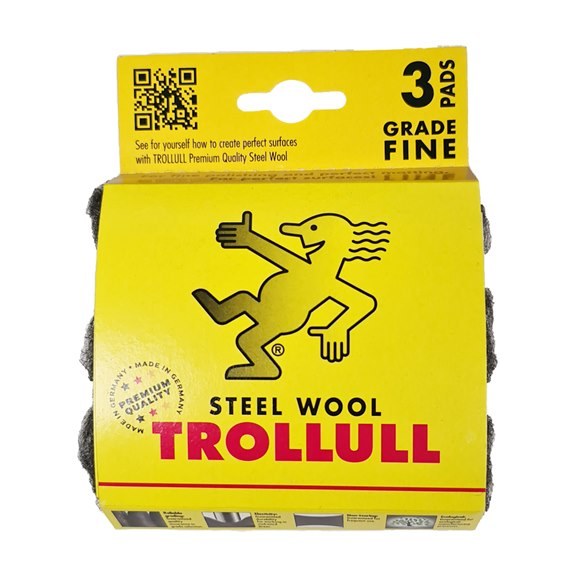 TROLLULL STEEL WOOL 0000 EXTRA FINE 3 PADS