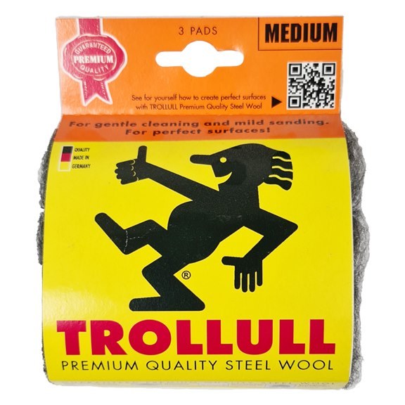 TROLLULL STEEL WOOL 0000 MEDIUM 3 PADS