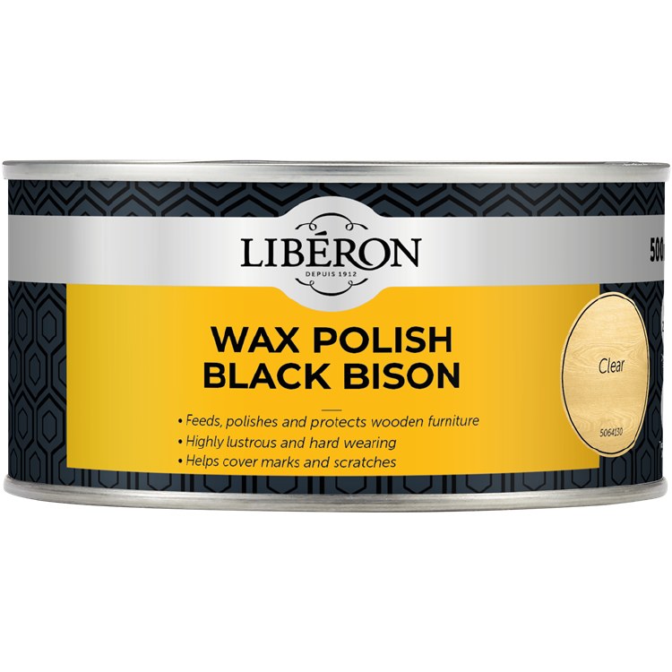 LIBERON WAX POLISH BLACK BISON 500ML CLEAR PASTE WAX