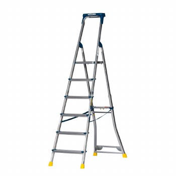 6 TREAD ADJUSTABLE ALUMINIUM STEP LADDER PROFESSIONAL