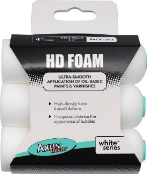 AXUS HIGH DENSITY FOAM 3 PACK WHITE SERIES MINI ROLLER SLEEVE