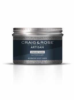 CRAIG & ROSE ARTISAN GLITTER GLAZE STARLIGHT SILVER 300ML