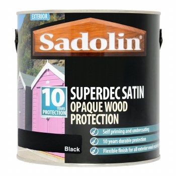 SADOLIN SUPERDEC OPAQUE WOOD PROTECTION 2.5L BLACK SATIN