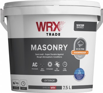 WRX EXTERIOR MASONRY PAINT 7.5LT BRILLIANT WHITE