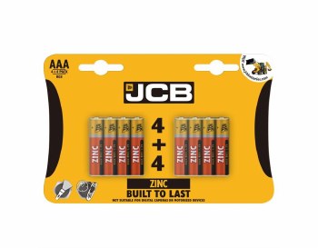 JCB BATTERIES AAA 4 + 4 ZINC