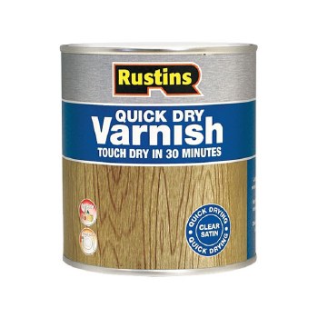 RUSTINS QUICK DRYING SATIN VARNISH 250ML CLEAR