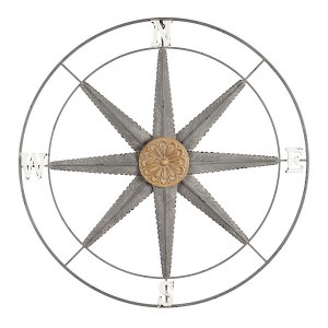 Outdoor Metal Compass Wall Decor