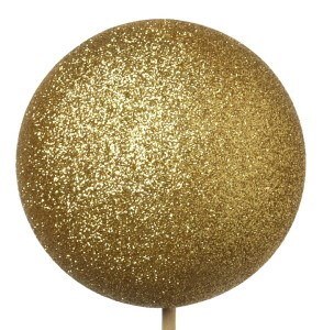4" Plastic Gliter Ball Gold