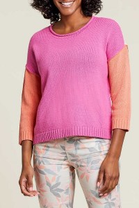 3/4 Sleeve Crew Neck Sweater