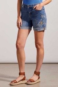 Audrey Embroidered Denim Shorts