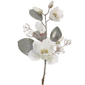 18.5"GLIT MAGNOLIA/BERRY SPRAY