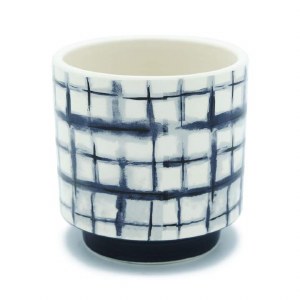 Ceramic White & Navy Pot