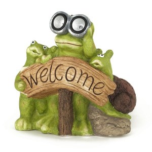 STATUE WELCOME FROG SOLAR 2 LIGHT