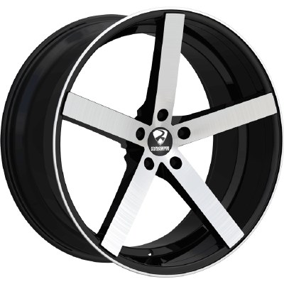20X8.5 5-120 +38 74.1 BLACK WITH BRUSHED FACE