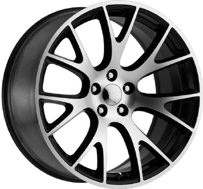22X9.5 5-115 +15 74.1 BLACK W/MACH FACE