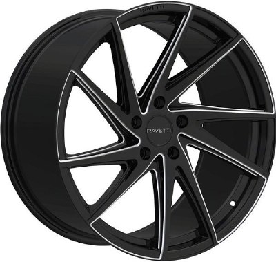 20X8.5 5-114.3 +38 74.1 BLACK WITH BALL MILLING