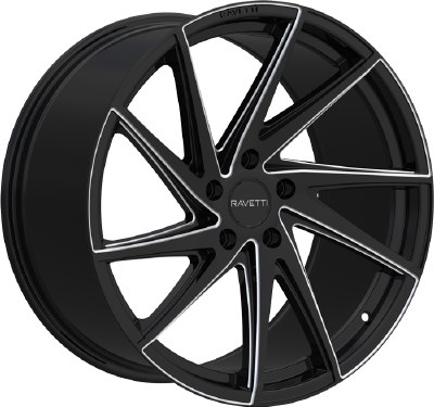 20X8.5 5-120 +38 74.1 BLACK WITH BALL MILLING