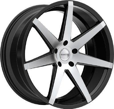 22X9.0 5-115 +15 74.1 SATIN BLACK WITH MACHINED FACE