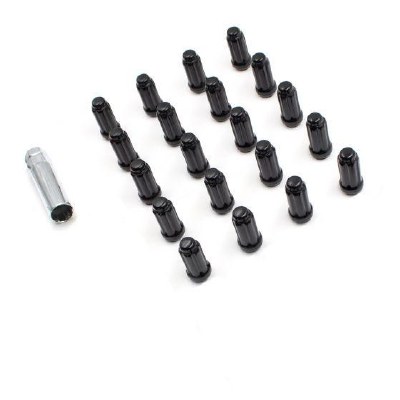 12 MM 1.50 BLACK CLOSED END SPLINE LUGS - (20 LUGS + 1KEY )