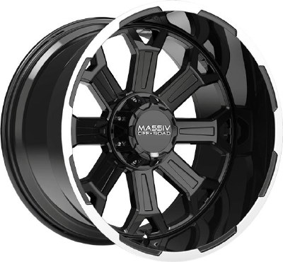 20X10 5-127 /5-139.7 NEG18 87.1 BLACK WITH MACH FLANGE