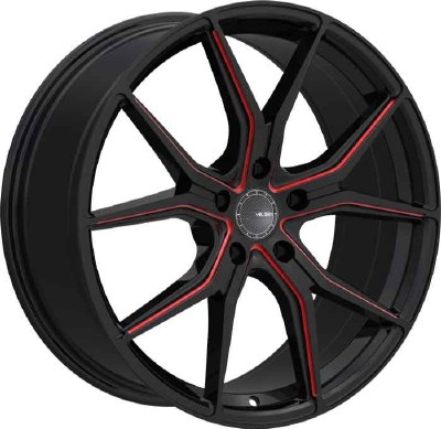 17X7.5 5-114.3 +38 73.1 BLACK AND RED MILLED - Eclipse Aftermarket Group