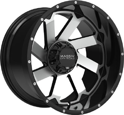 22X10 6-135 / 6-139.7 NEG18 108 BLACK WITH MACH FACE / MILLED RIVETS (FITS 2019+)