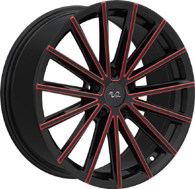 17X7.5 5-114.3 +38 73.1 BLACK AND RED MILLED