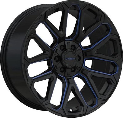 20X9.0 6-135 / 6-139.7 NEG12 108 BLACK AND BLUE MILLED (FITS 2019+)