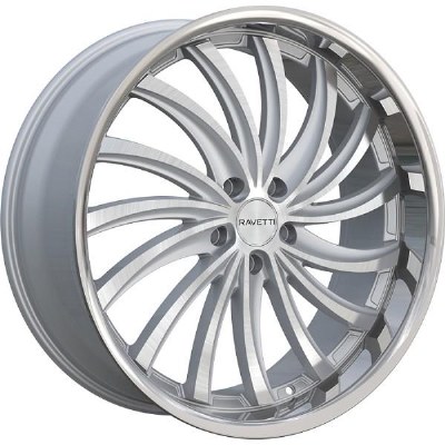 20X8.5 5-112 +32 66.56 SILVER BRUSHED WITH STAINLESS LIP